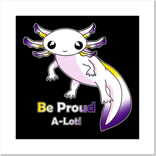 Non-Binary Pride Axolotl Posters and Art